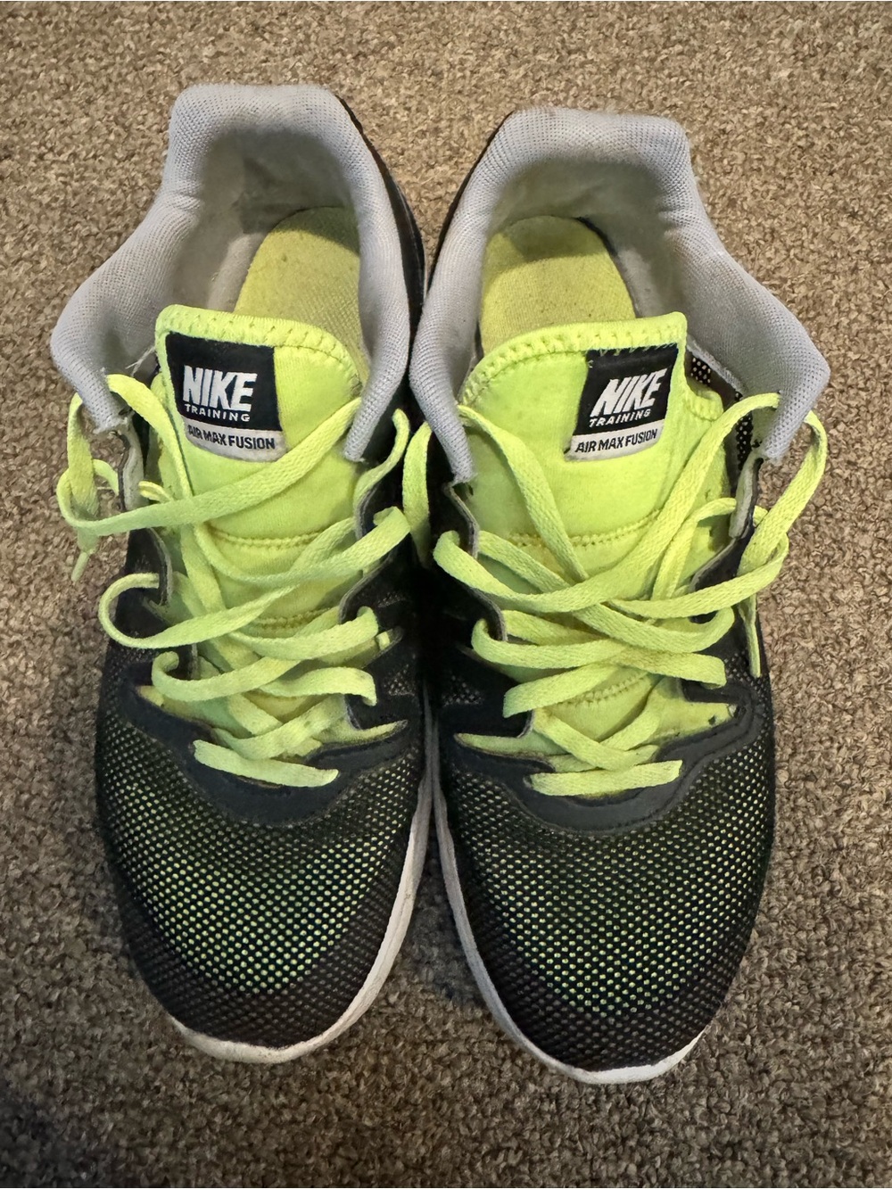 Nike Womens Neon Yellow and Black Training Sneakers